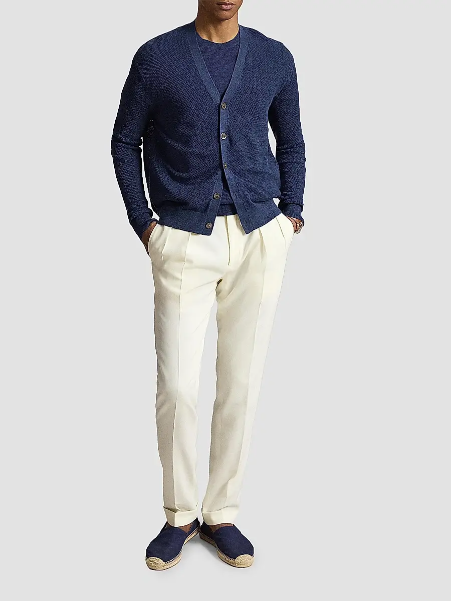 Polo Ralph Lauren Men's Linen V-Neck Cardigan | Thumbnail 2 Polo Ralph Lauren Men's Linen V-Neck Cardigan | Thumbnail 2