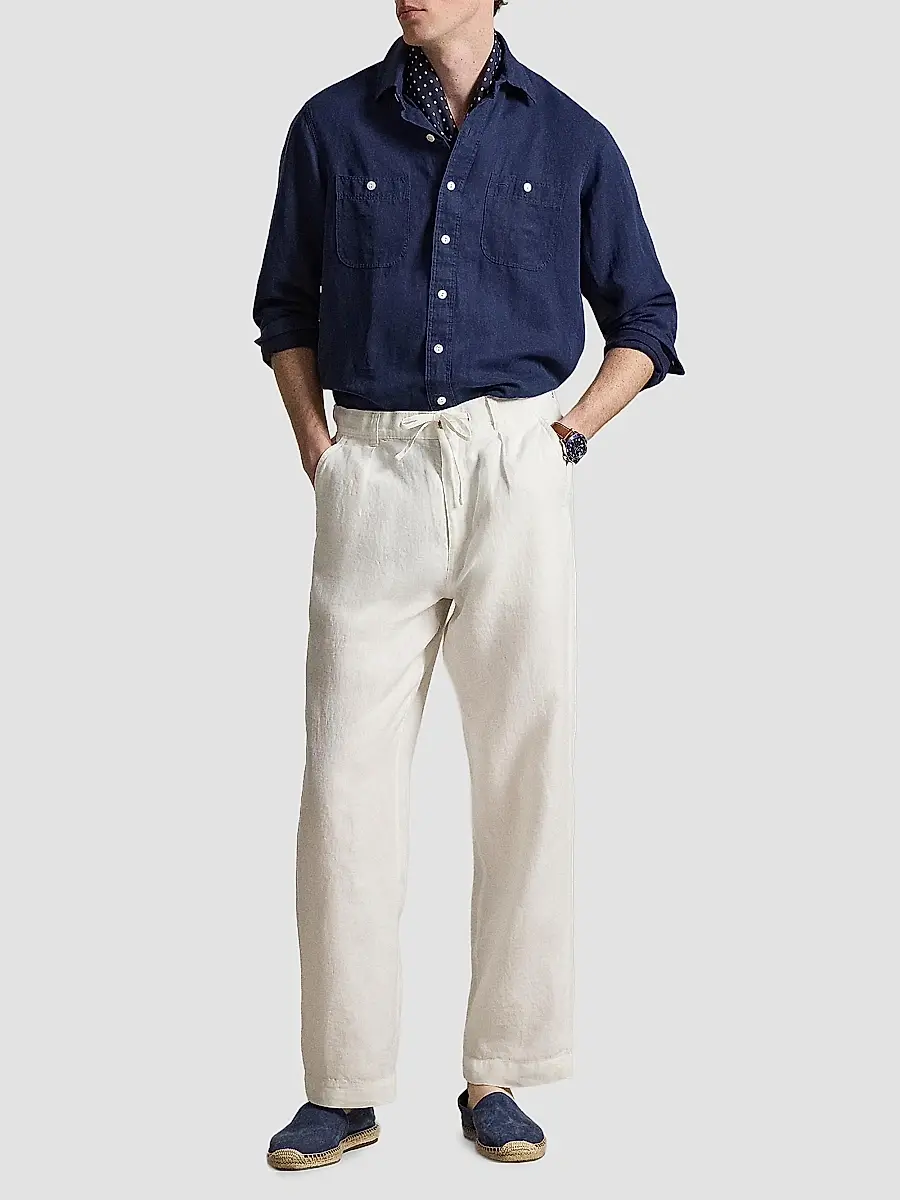Polo Ralph Lauren Men's Classic-Fit Linen-Silk Shirt | Thumbnail 2 Polo Ralph Lauren Men's Classic-Fit Linen-Silk Shirt | Thumbnail 2