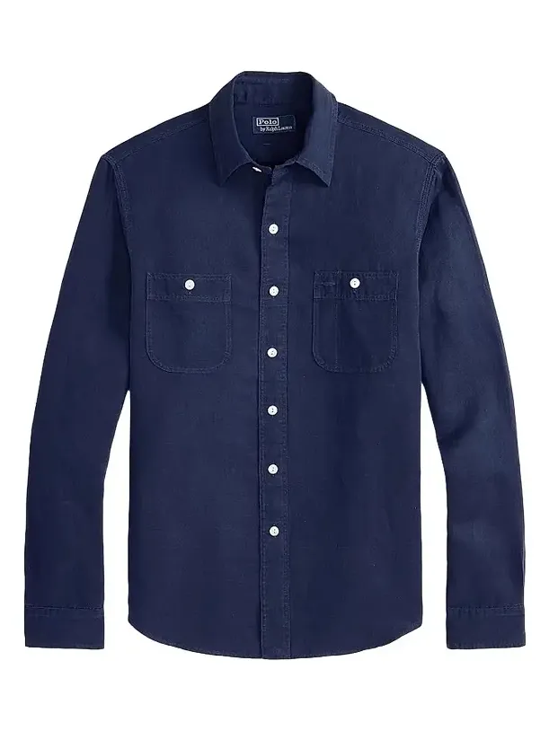Men's Classic-Fit Linen-Silk Shirt