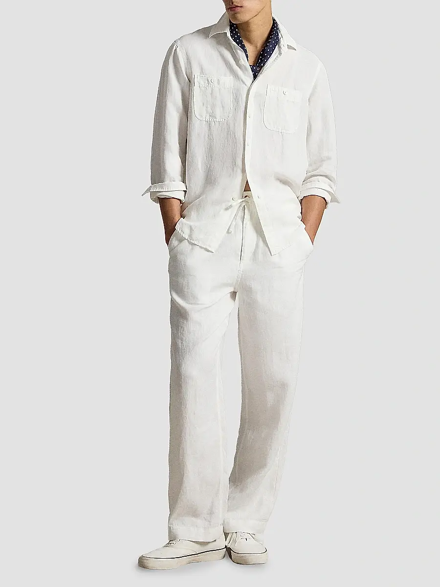 Polo Ralph Lauren Men's Classic-Fit Linen-Silk Shirt | Thumbnail 2 Polo Ralph Lauren Men's Classic-Fit Linen-Silk Shirt | Thumbnail 2