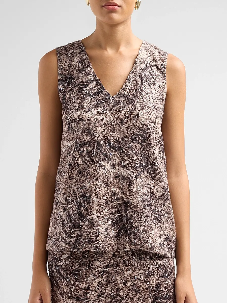 Kiton Women's Sequined V-Neck Top | Thumbnail 5 Kiton Women's Sequined V-Neck Top | Thumbnail 5