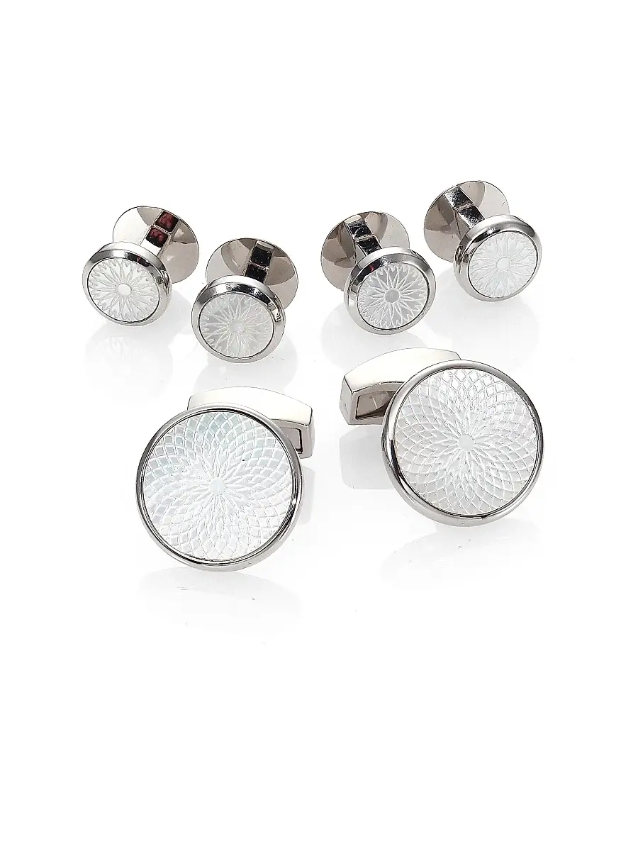 Men's Mother of Pearl Rotondo Guill Stud Set Men's Mother of Pearl Rotondo Guill Stud Set