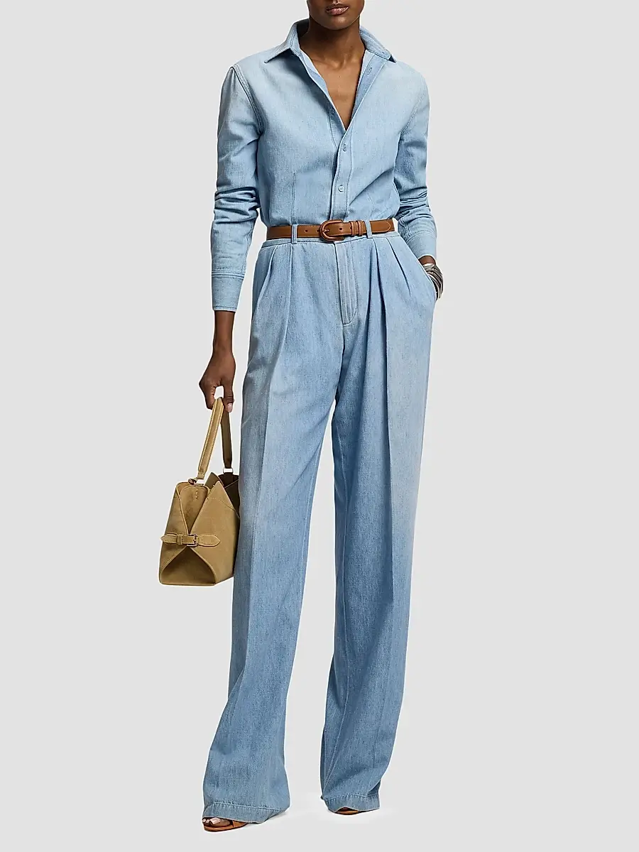 Ralph Lauren Collection Women's Callie Cotton Denim Shirt | Thumbnail 2