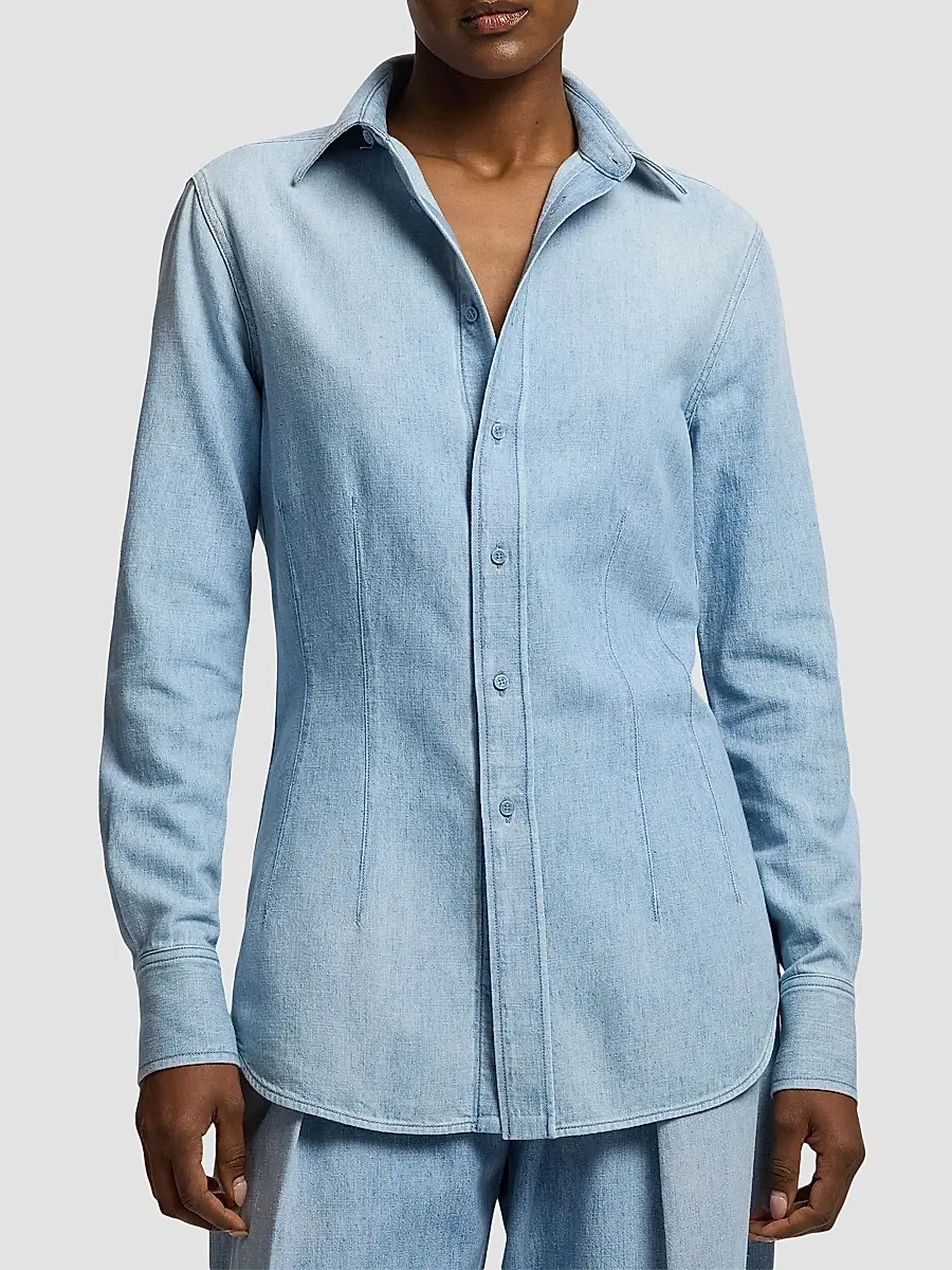 Ralph Lauren Collection Women's Callie Cotton Denim Shirt | Thumbnail 3