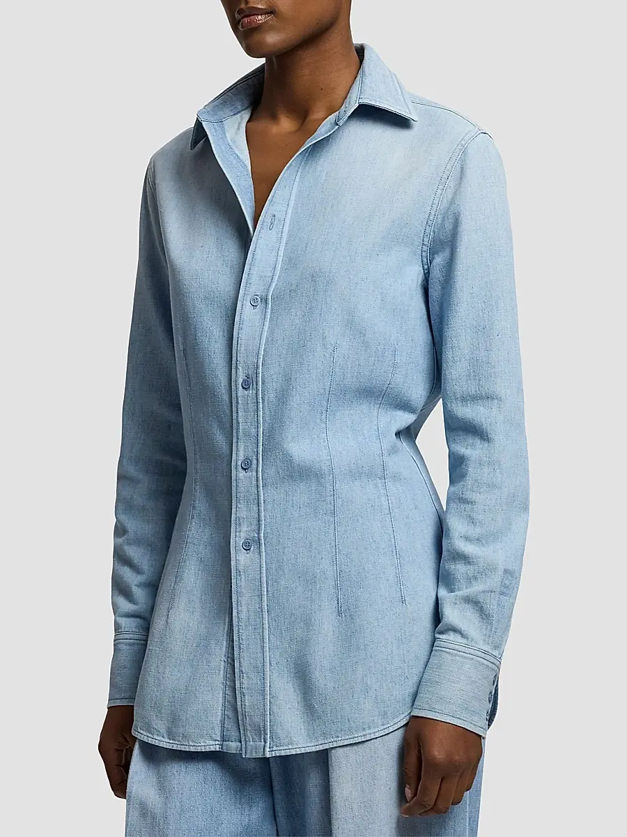 Ralph Lauren Collection Women's Callie Cotton Denim Shirt | Thumbnail 4