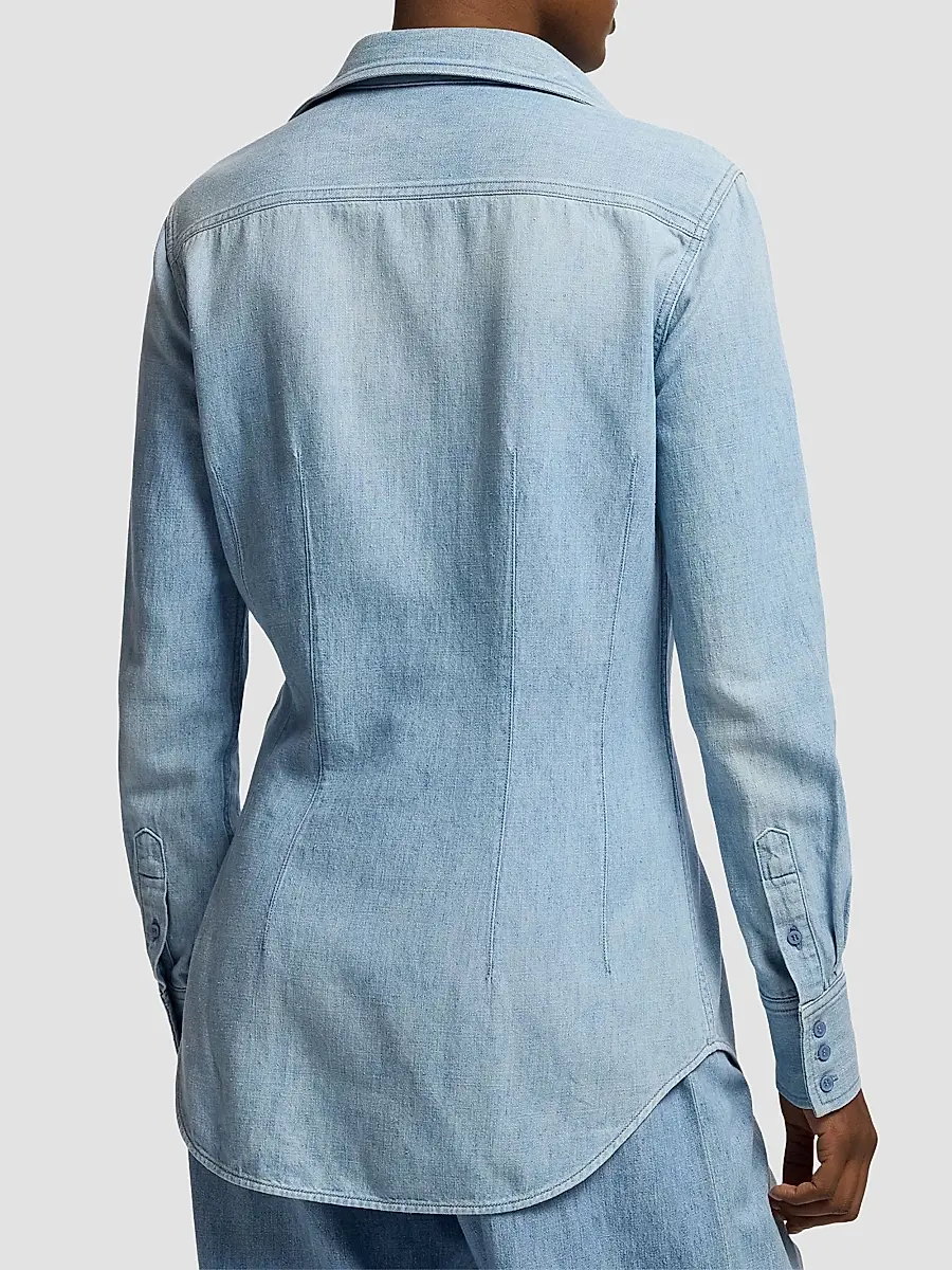 Ralph Lauren Collection Women's Callie Cotton Denim Shirt | Thumbnail 5