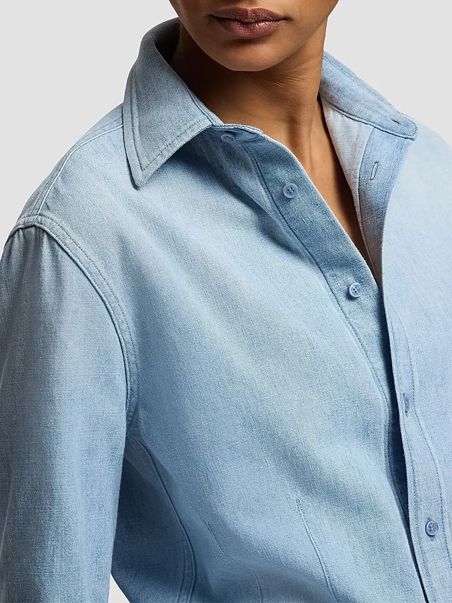 Ralph Lauren Collection Women's Callie Cotton Denim Shirt | Thumbnail 6