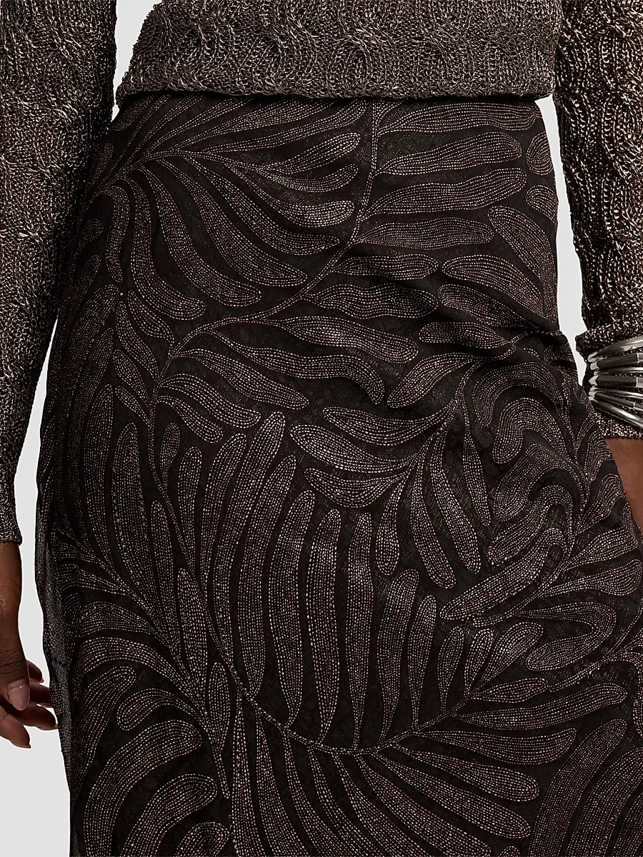 Ralph Lauren Collection Women's Masina Foiled Crinkle Chiffon Skirt | Thumbnail 6
