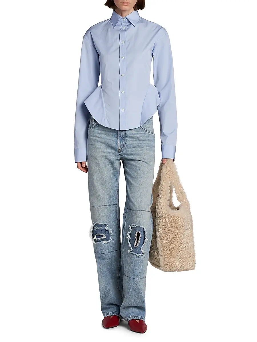 Stella McCartney Women's Basque Cotton Poplin Shirt | Thumbnail 2