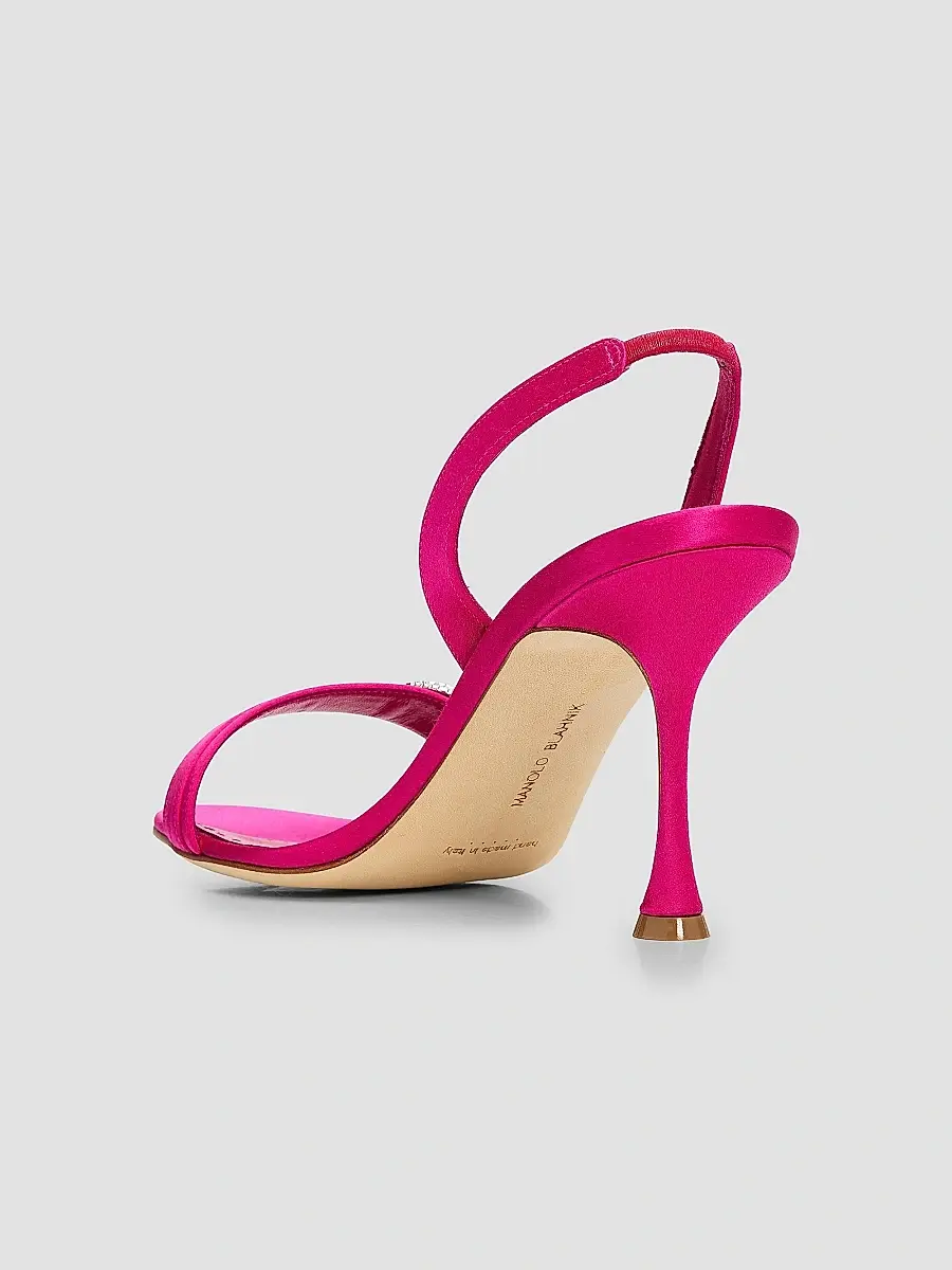 Manolo Blahnik Women's Zutosan 90MM Satin Slingback Sandals | Thumbnail 4 Manolo Blahnik Women's Zutosan 90MM Satin Slingback Sandals | Thumbnail 4