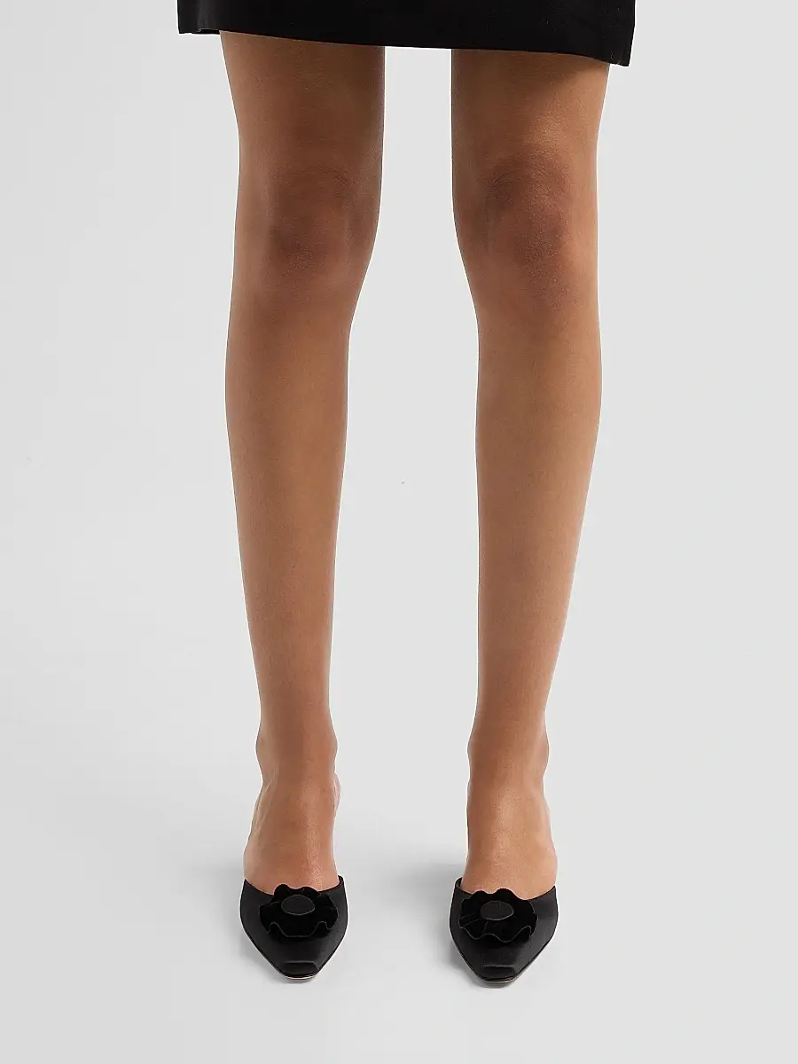 Manolo Blahnik Women's Caulon 50MM Satin Velvet-Trimmed Mules | Thumbnail 2 Manolo Blahnik Women's Caulon 50MM Satin Velvet-Trimmed Mules | Thumbnail 2