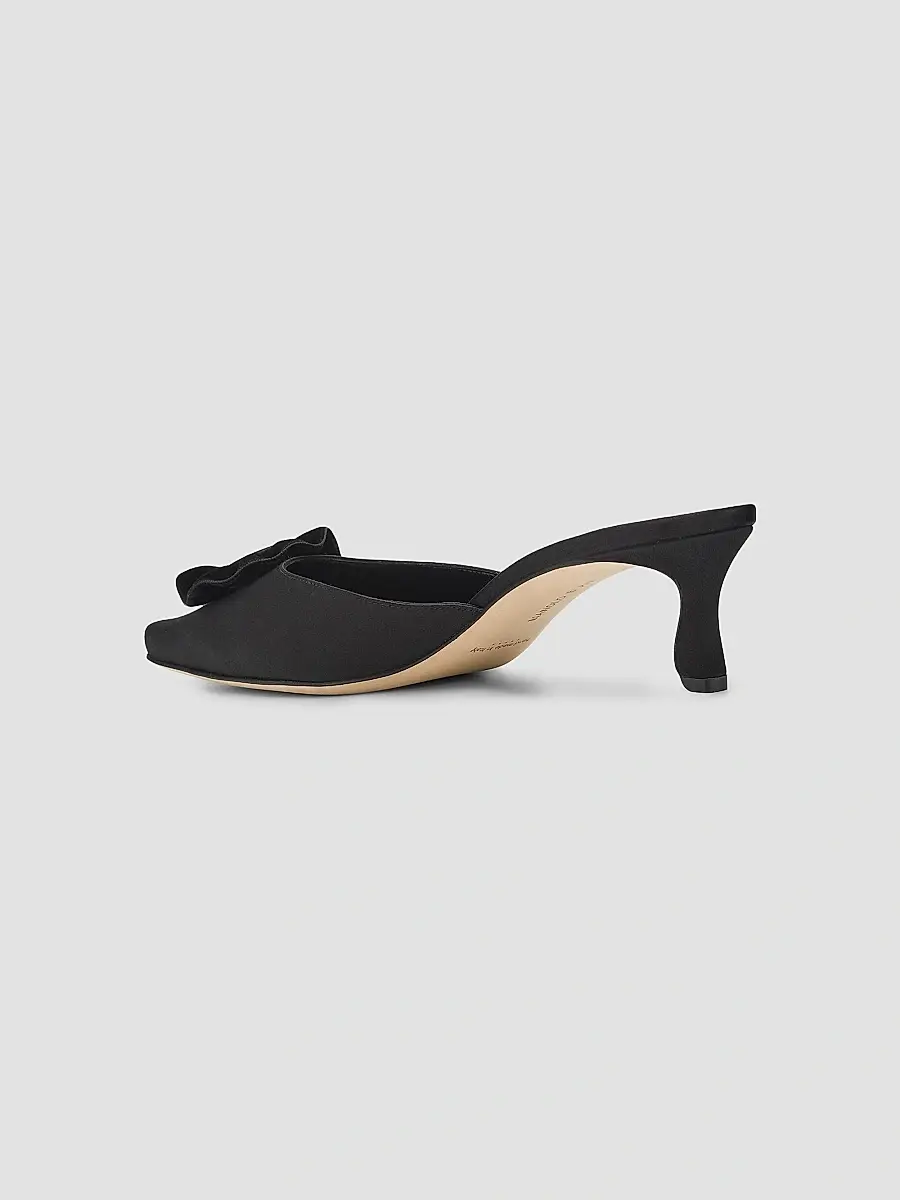 Manolo Blahnik Women's Caulon 50MM Satin Velvet-Trimmed Mules | Thumbnail 4 Manolo Blahnik Women's Caulon 50MM Satin Velvet-Trimmed Mules | Thumbnail 4
