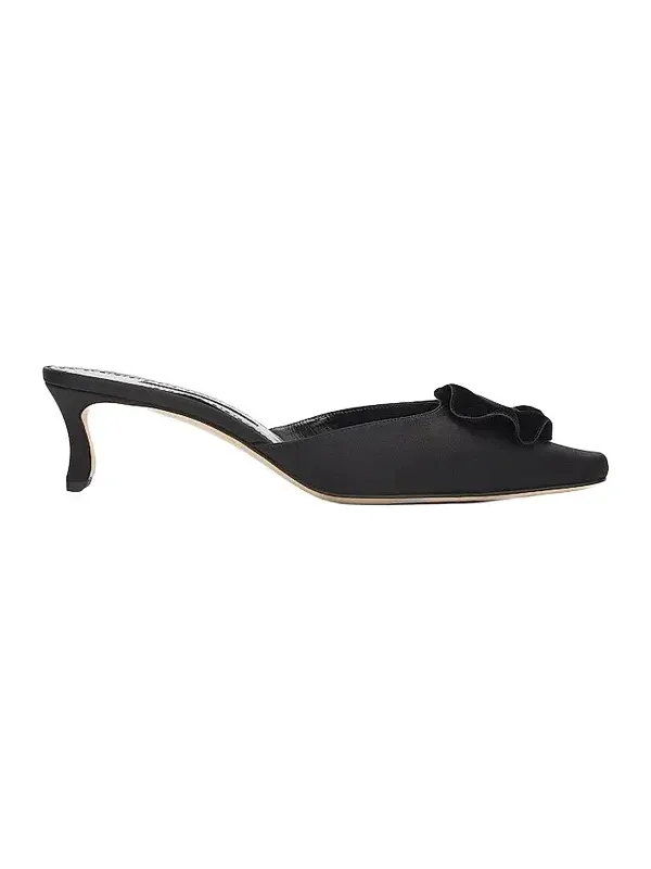 Women's Caulon 50MM Satin Velvet-Trimmed Mules Women's Caulon 50MM Satin Velvet-Trimmed Mules