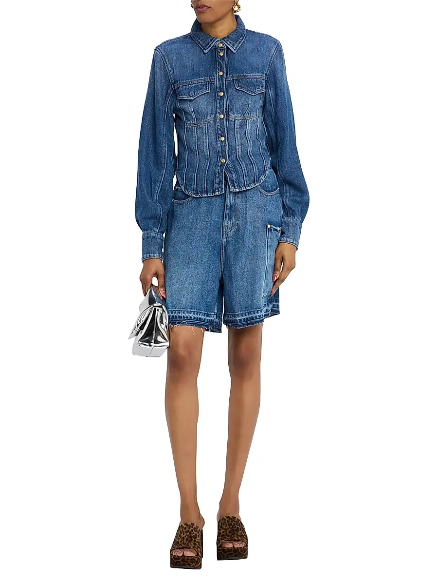 Ganni Women's Denim Corset Shirt | Thumbnail 2 Ganni Women's Denim Corset Shirt | Thumbnail 2