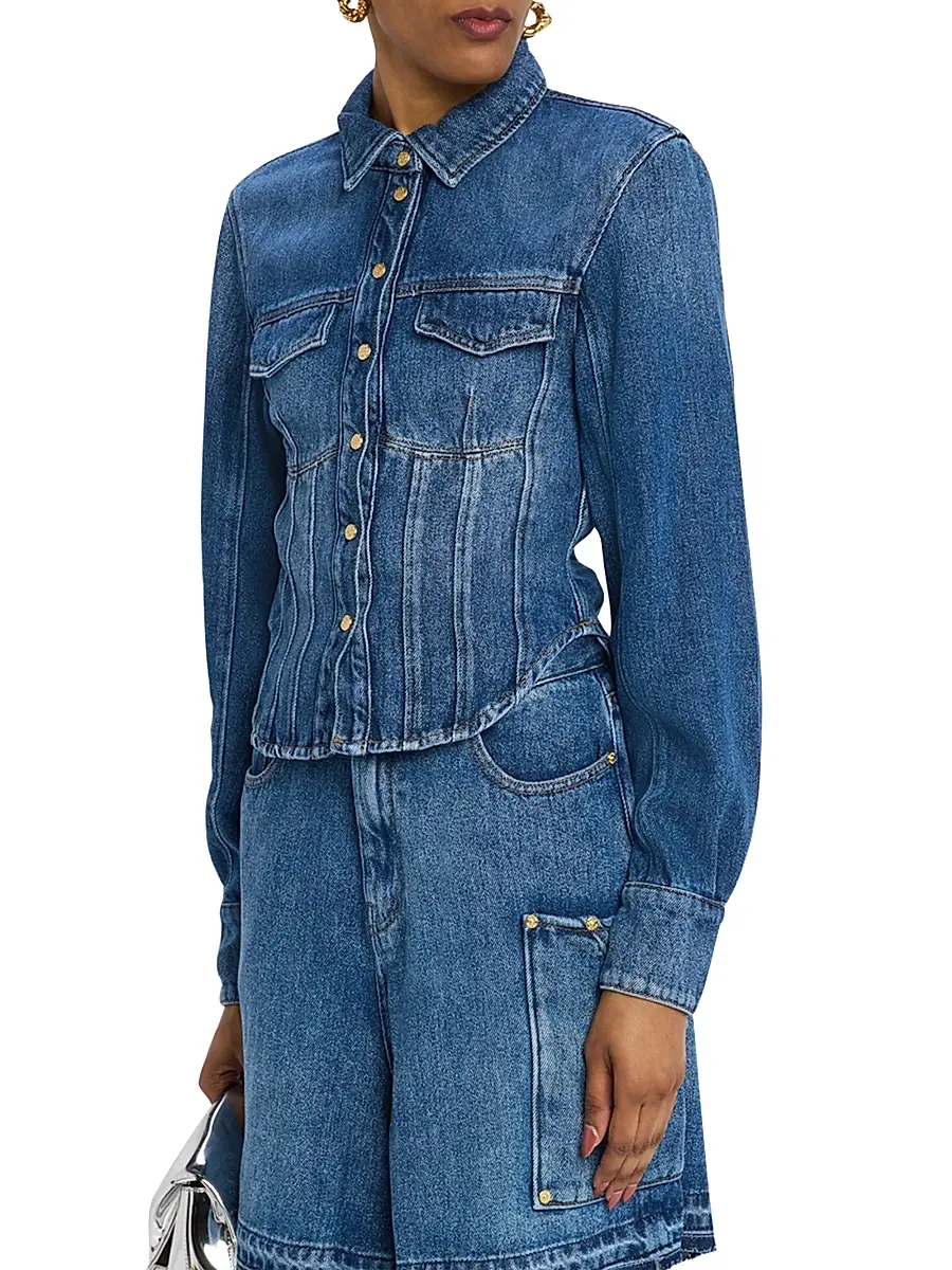 Ganni Women's Denim Corset Shirt | Thumbnail 3 Ganni Women's Denim Corset Shirt | Thumbnail 3