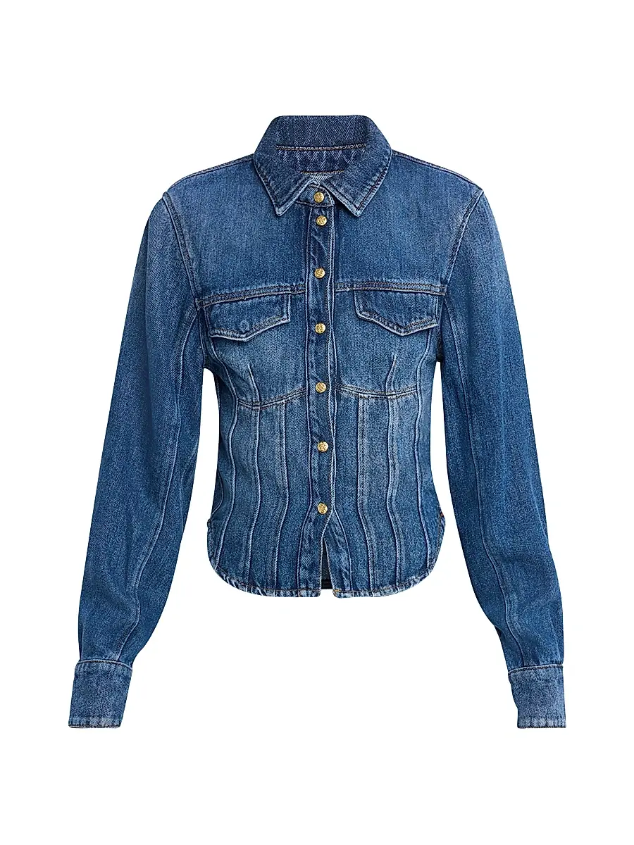 Ganni Women's Denim Corset Shirt