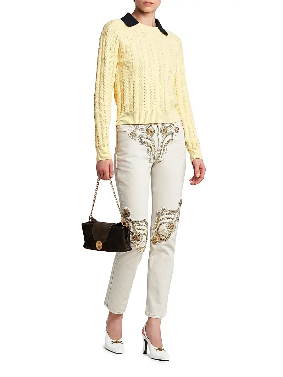 Versace Women's Medusa Suede Clutch | Thumbnail 2