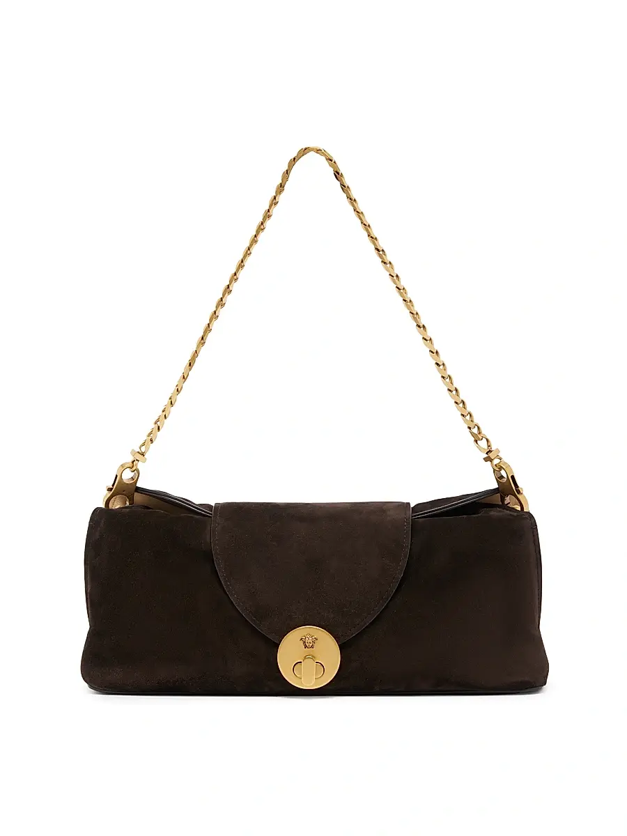 Versace Women's Medusa Suede Clutch | Thumbnail 4
