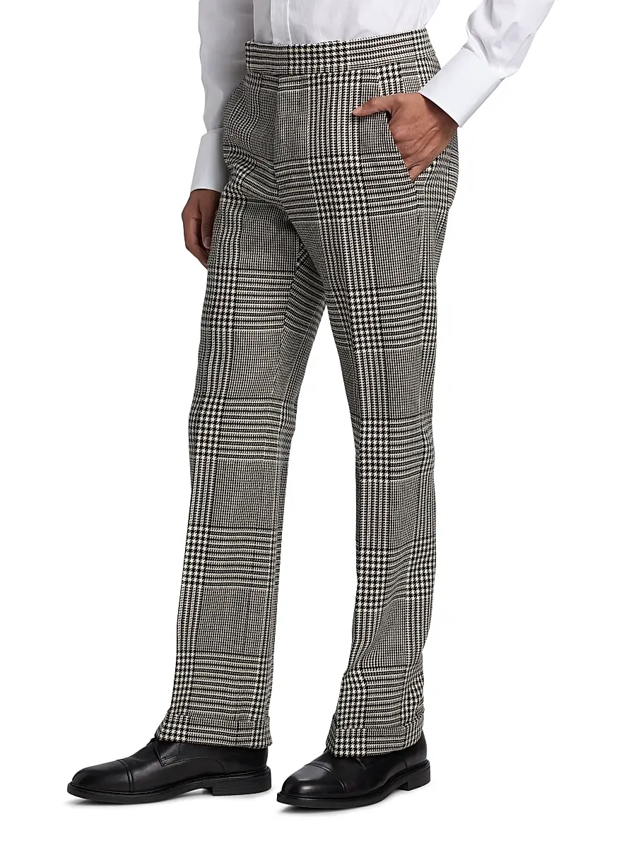 Tom Ford Men's Master Prince of Wales Wool Trousers | Thumbnail 3 Tom Ford Men's Master Prince of Wales Wool Trousers | Thumbnail 3
