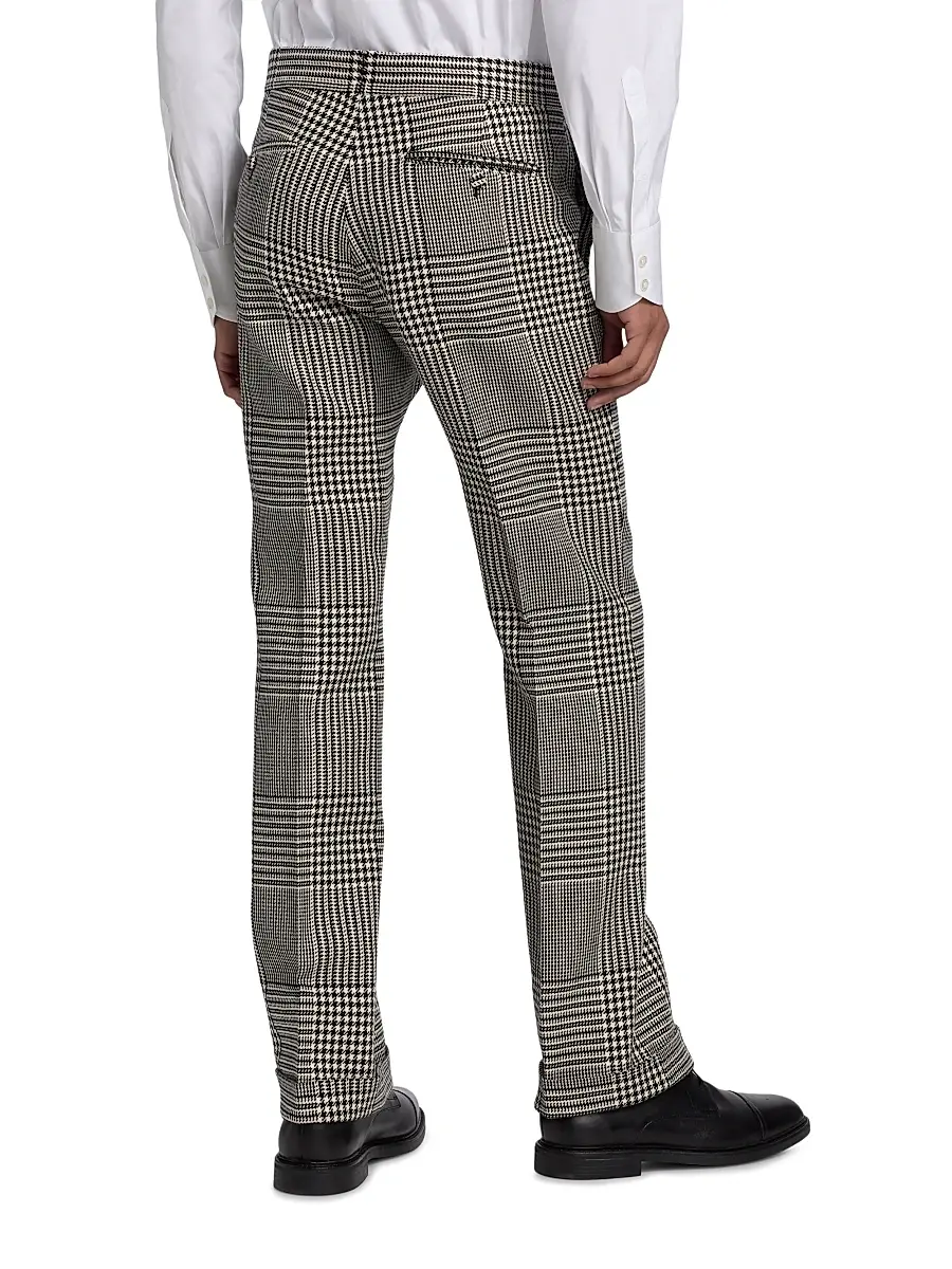 Tom Ford Men's Master Prince of Wales Wool Trousers | Thumbnail 4 Tom Ford Men's Master Prince of Wales Wool Trousers | Thumbnail 4
