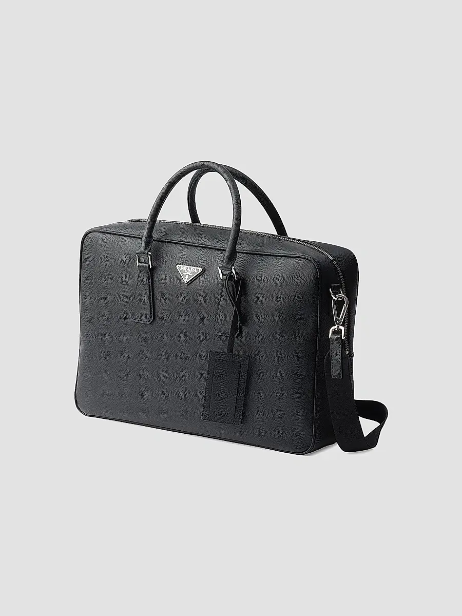 Prada Men's Saffiano Leather Work Bag | Thumbnail 2