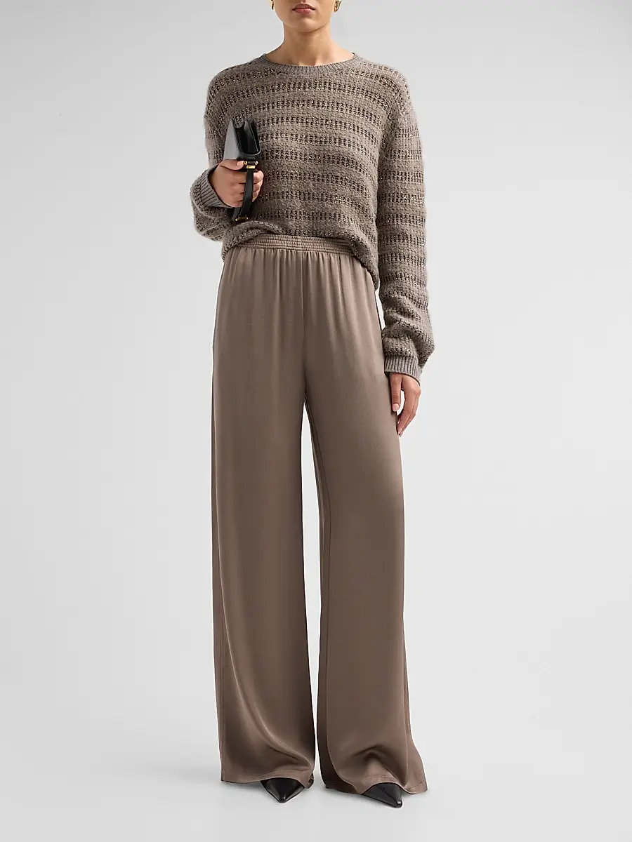 Fabiana Filippi Women's Enver Satin Wide-Leg Trousers | Thumbnail 2 Fabiana Filippi Women's Enver Satin Wide-Leg Trousers | Thumbnail 2