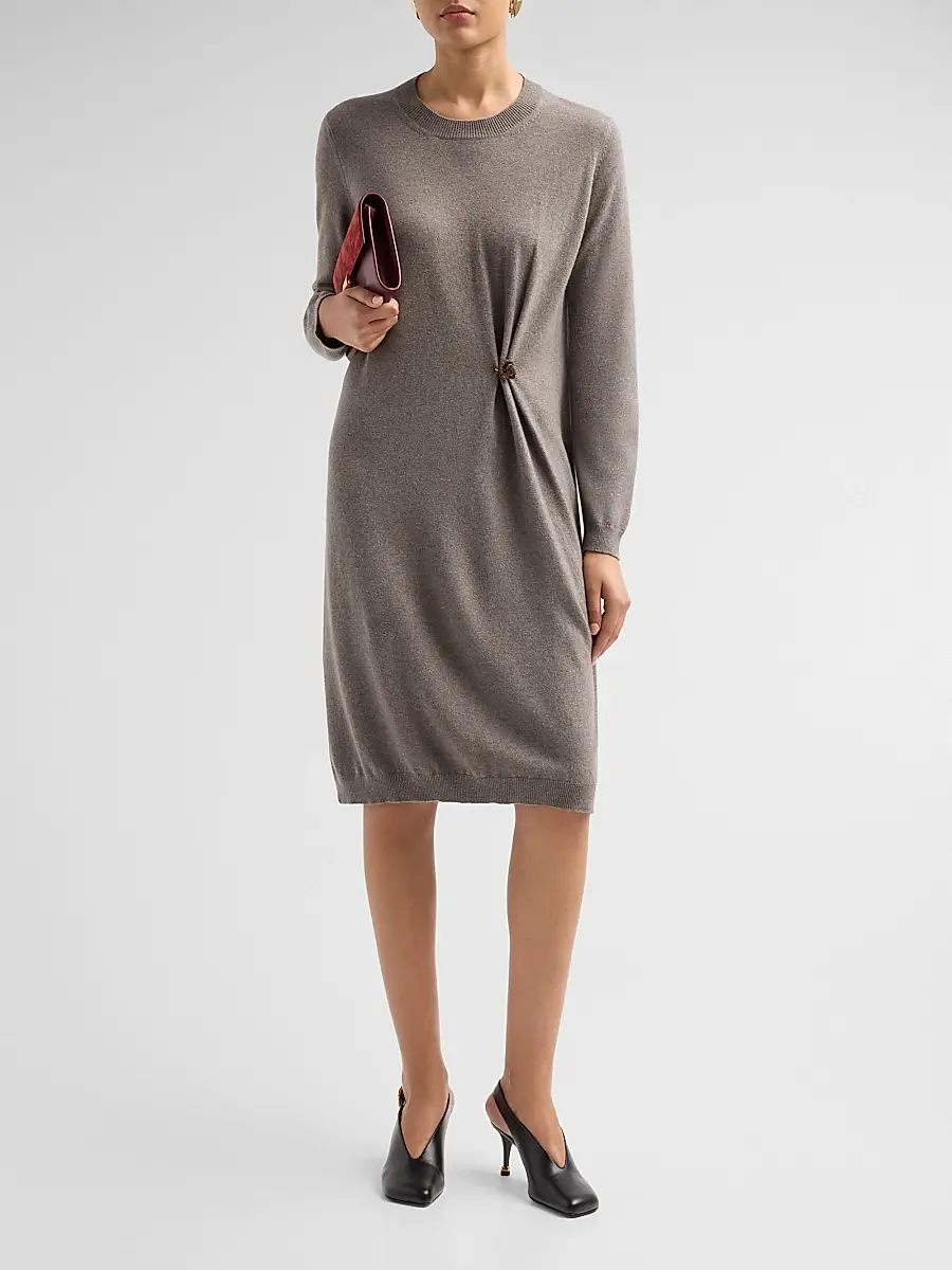 Fabiana Filippi Women's Platinum Knit Pinned Dress | Thumbnail 2