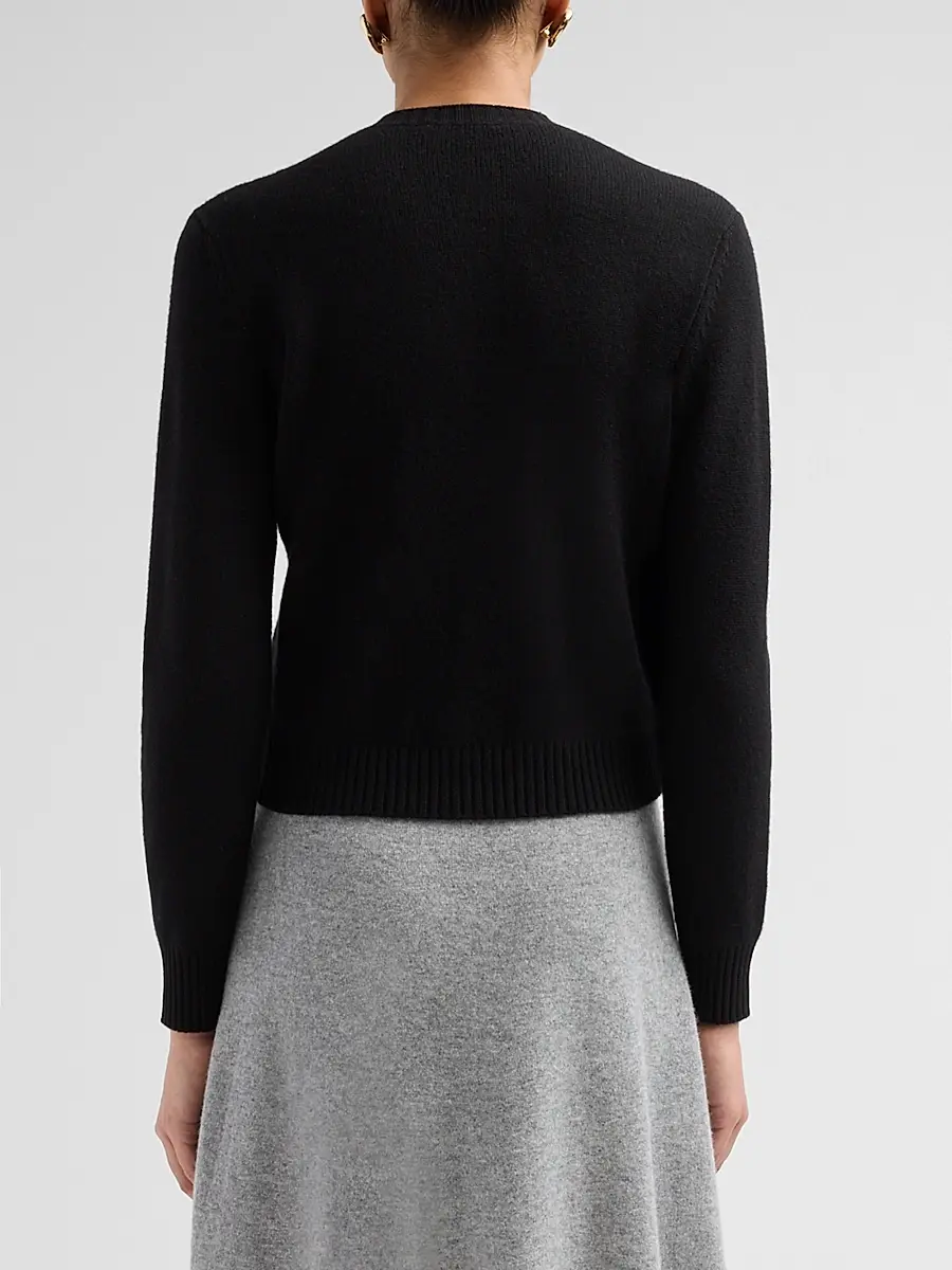 Fabiana Filippi Women's Platinum Filo Diamanté Wool-Silk-Cashmere Cardigan | Thumbnail 3 Fabiana Filippi Women's Platinum Filo Diamanté Wool-Silk-Cashmere Cardigan | Thumbnail 3