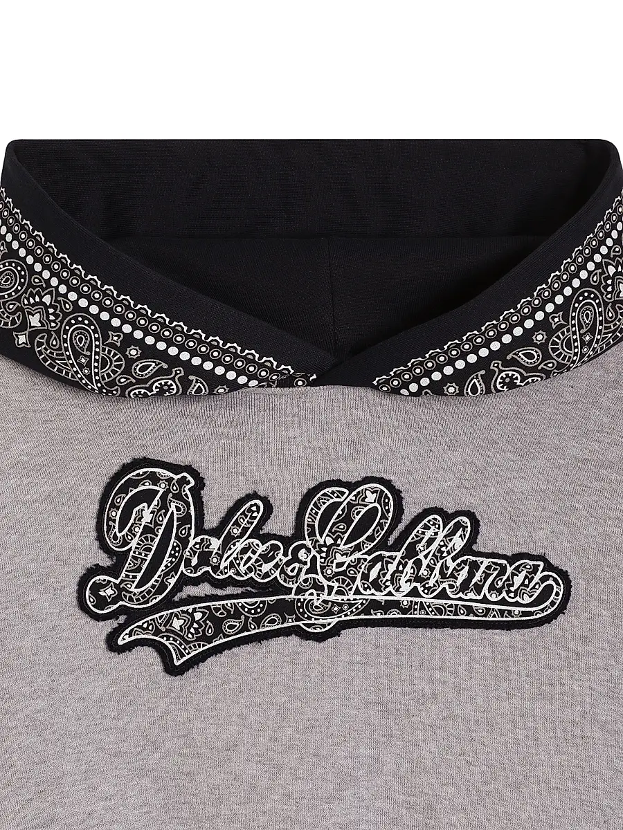 Dolce & Gabbana Boy's Little Boy's & Boy's Bandana Print Logo Hoodie | Thumbnail 4
