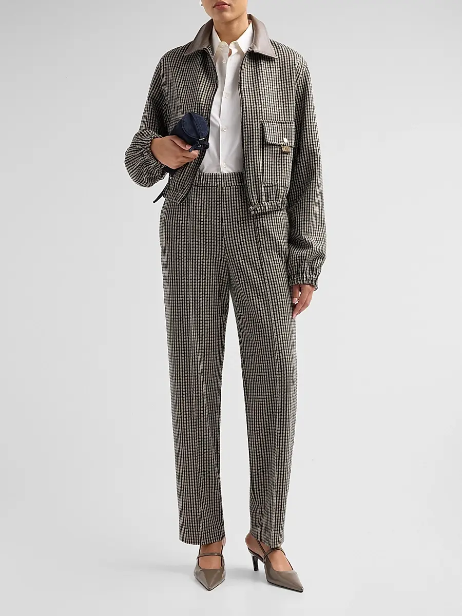 Fabiana Filippi Women's Filo Diamante Houndsooth Jersey Trousers | Thumbnail 2 Fabiana Filippi Women's Filo Diamante Houndsooth Jersey Trousers | Thumbnail 2