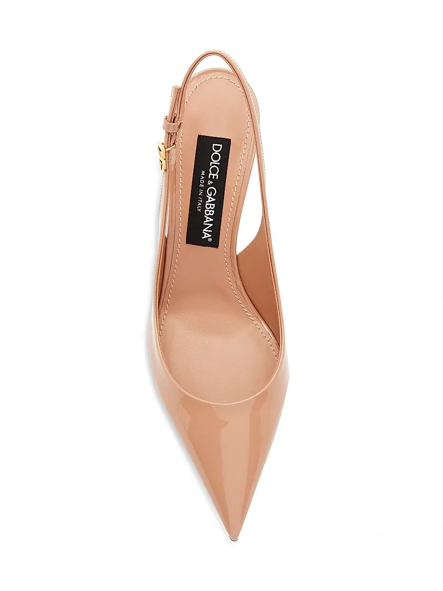 Dolce & Gabbana Women's Vernice 75MM Patent Leather Slingback Pumps | Thumbnail 4