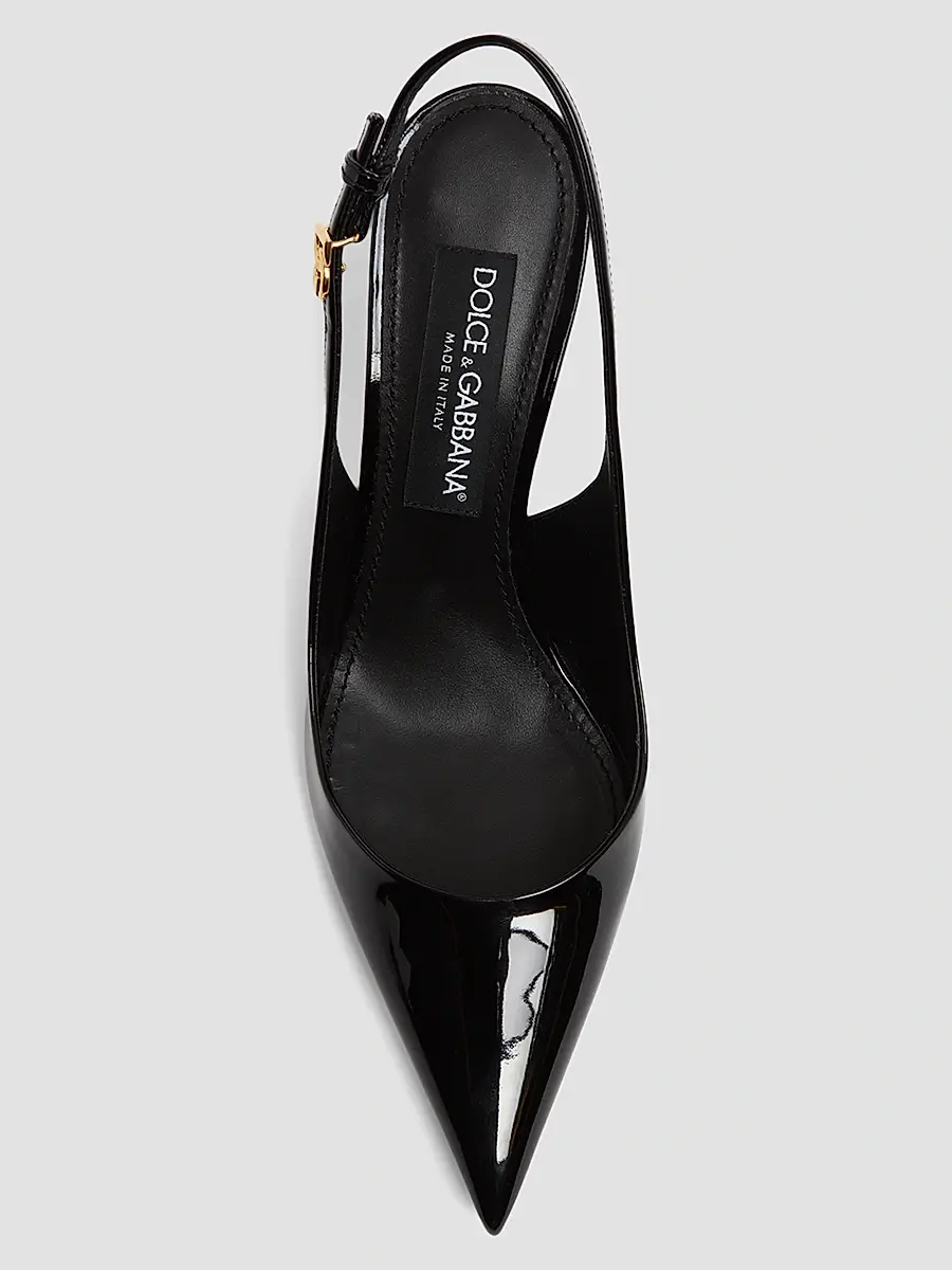 Dolce & Gabbana Women's Vernice 75MM Patent Leather Slingback Pumps | Thumbnail 4 Dolce & Gabbana Women's Vernice 75MM Patent Leather Slingback Pumps | Thumbnail 4