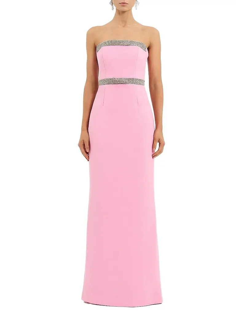 Rebecca Vallance Women's Precious Embellished Bow Strapless Gown - Pink - Size 14 | Image 1 Rebecca Vallance Women's Precious Embellished Bow Strapless Gown - Pink - Size 14 | Image 1