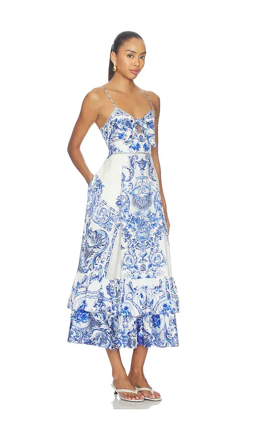 Camilla Ruffle Hem Tie Front Maxi Dress | Thumbnail 2