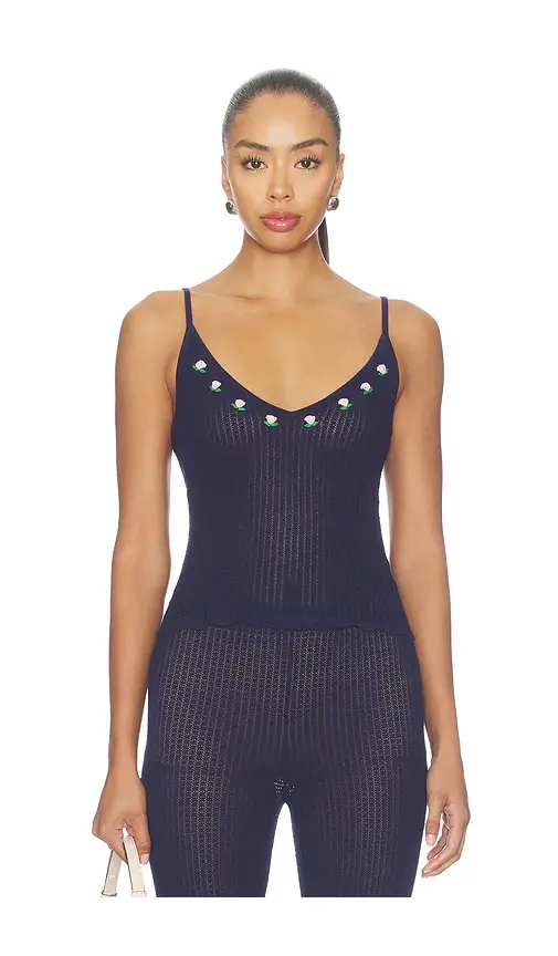 MAJORELLE Lucassia Textured Embroidered Tank | Image 1 MAJORELLE Lucassia Textured Embroidered Tank | Image 1