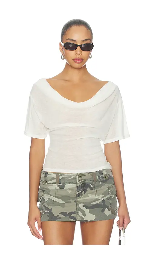 EB Denim Madeo Cowl Neck Tee | Image 1 EB Denim Madeo Cowl Neck Tee | Image 1