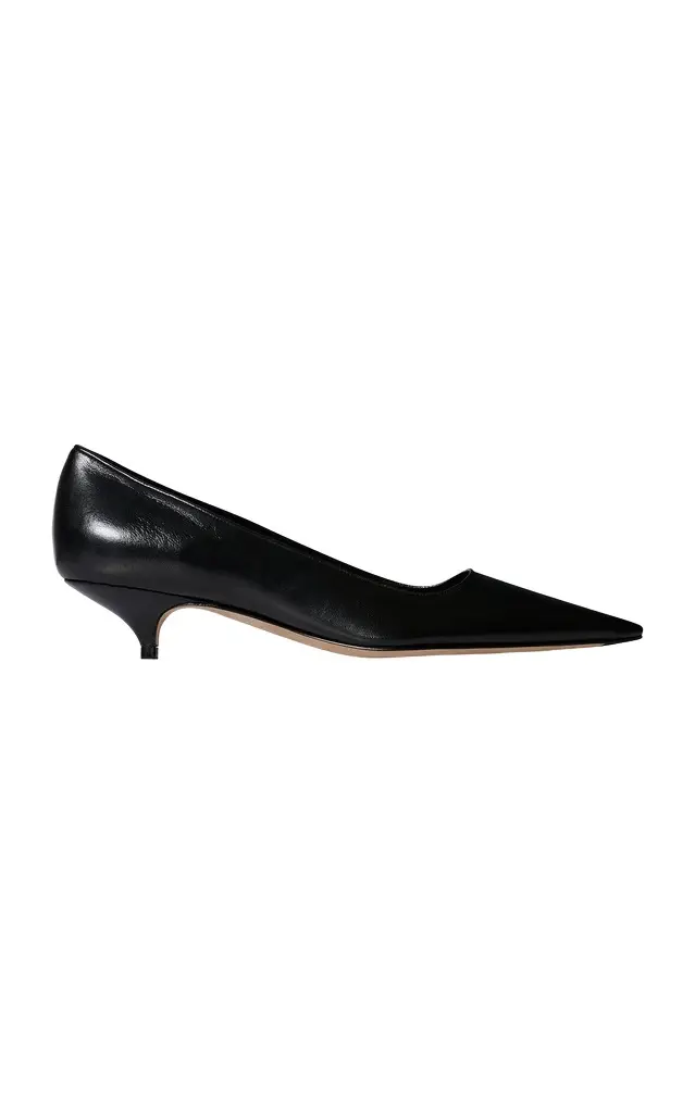 The Row Liisa Kitten Three Leather Pumps