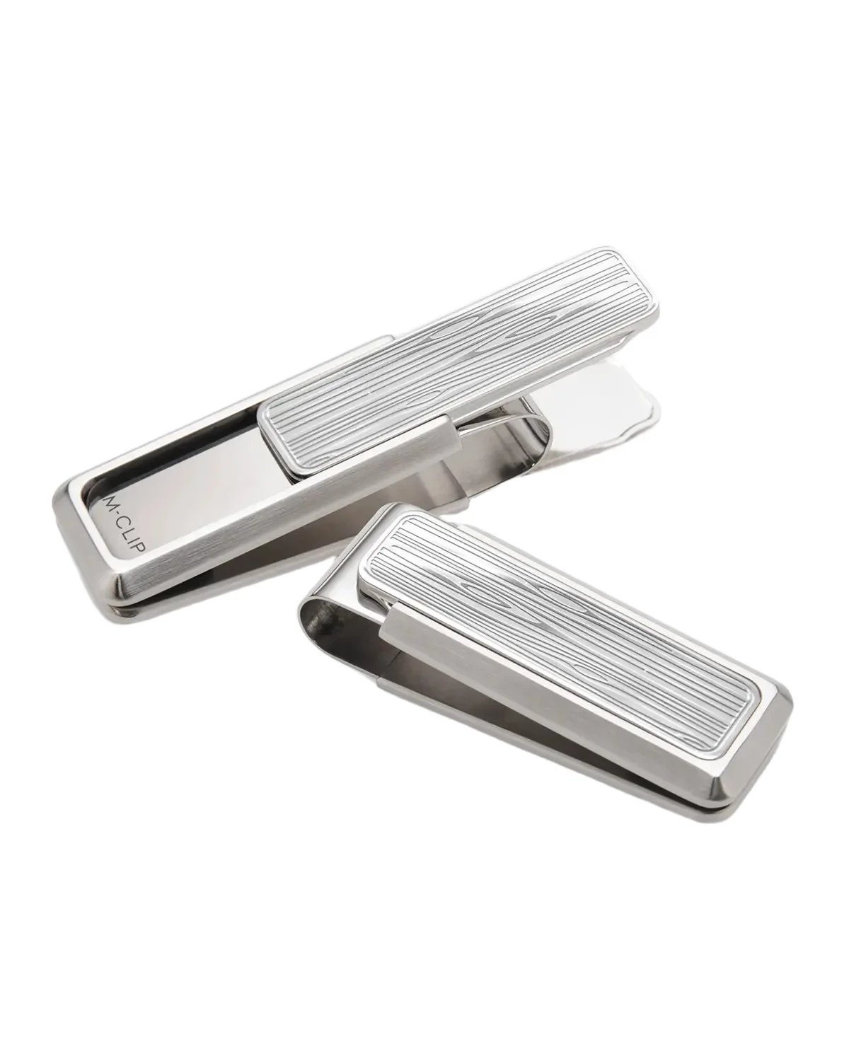 Etched Woodgrain Stainless Steel Money Clip Etched Woodgrain Stainless Steel Money Clip
