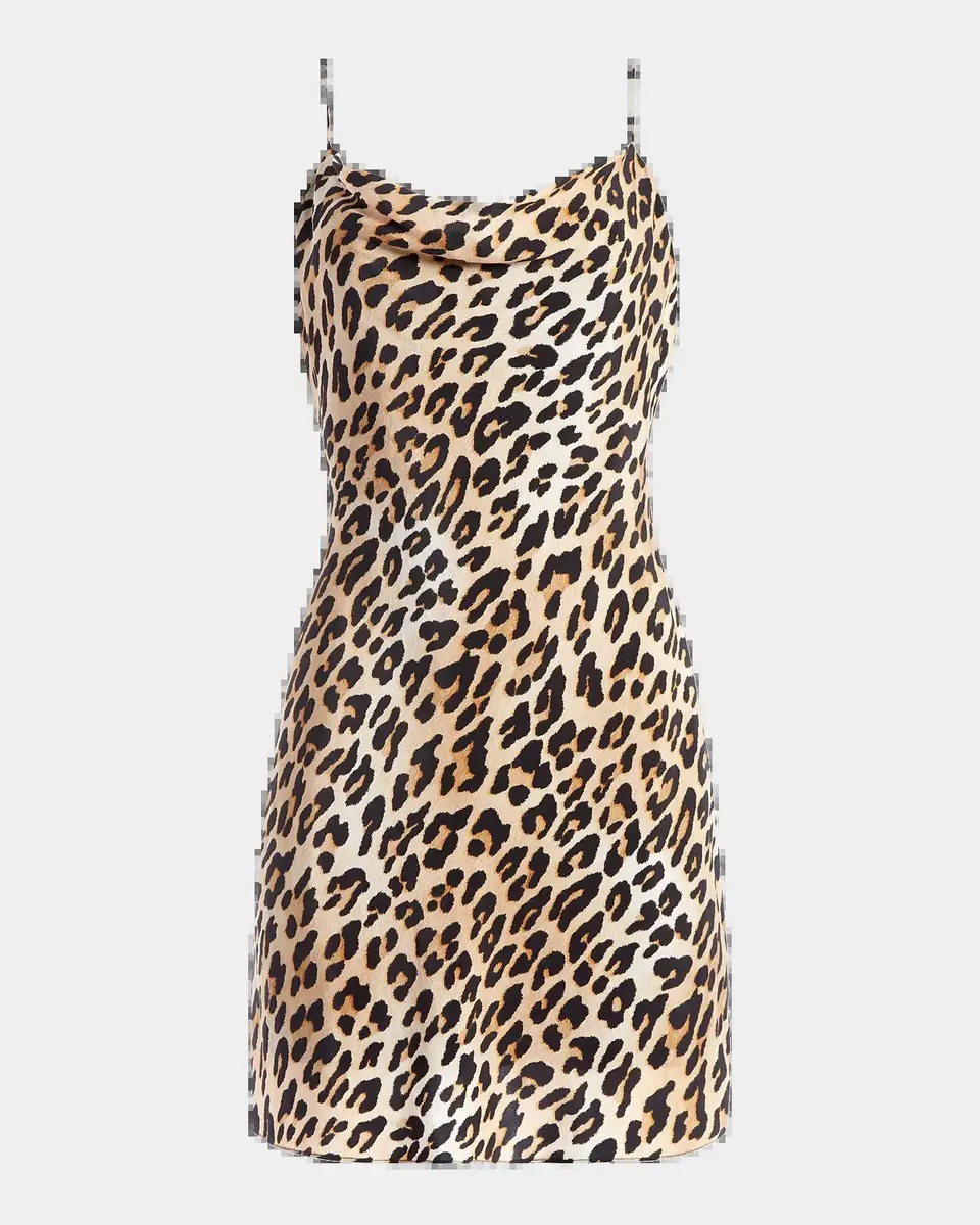Alice + Olivia Harmony Leopard Draped Mini Slipdress | Thumbnail 2 Alice + Olivia Harmony Leopard Draped Mini Slipdress | Thumbnail 2