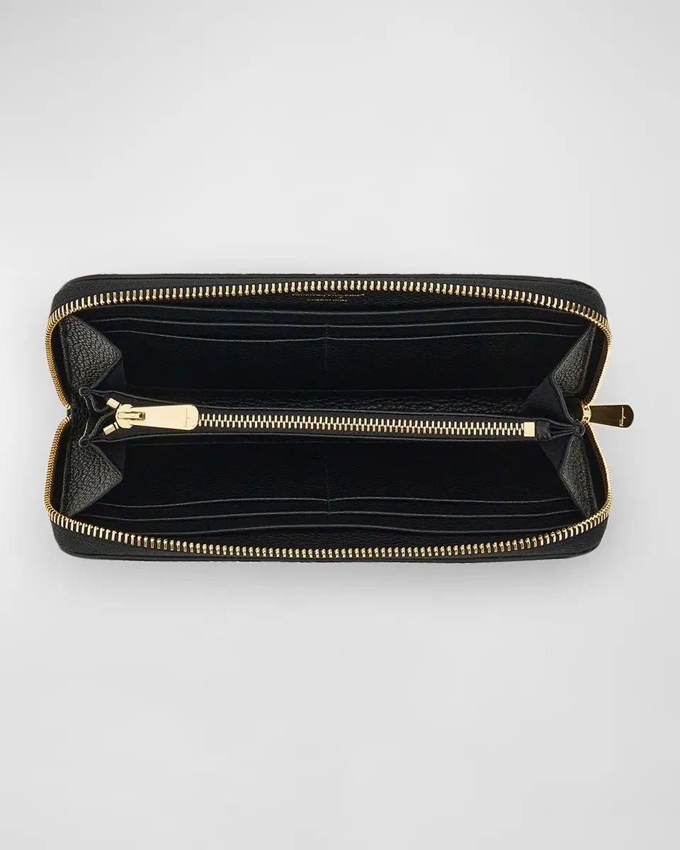 Ferragamo Gancini Zip Leather Continental Wallet | Thumbnail 2 Ferragamo Gancini Zip Leather Continental Wallet | Thumbnail 2