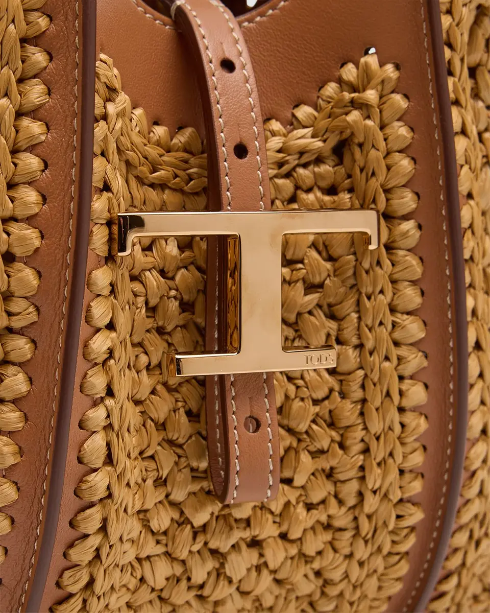 Tod's Mini Raffia T Timeless Tote Shopping Bag | Thumbnail 5 Tod's Mini Raffia T Timeless Tote Shopping Bag | Thumbnail 5