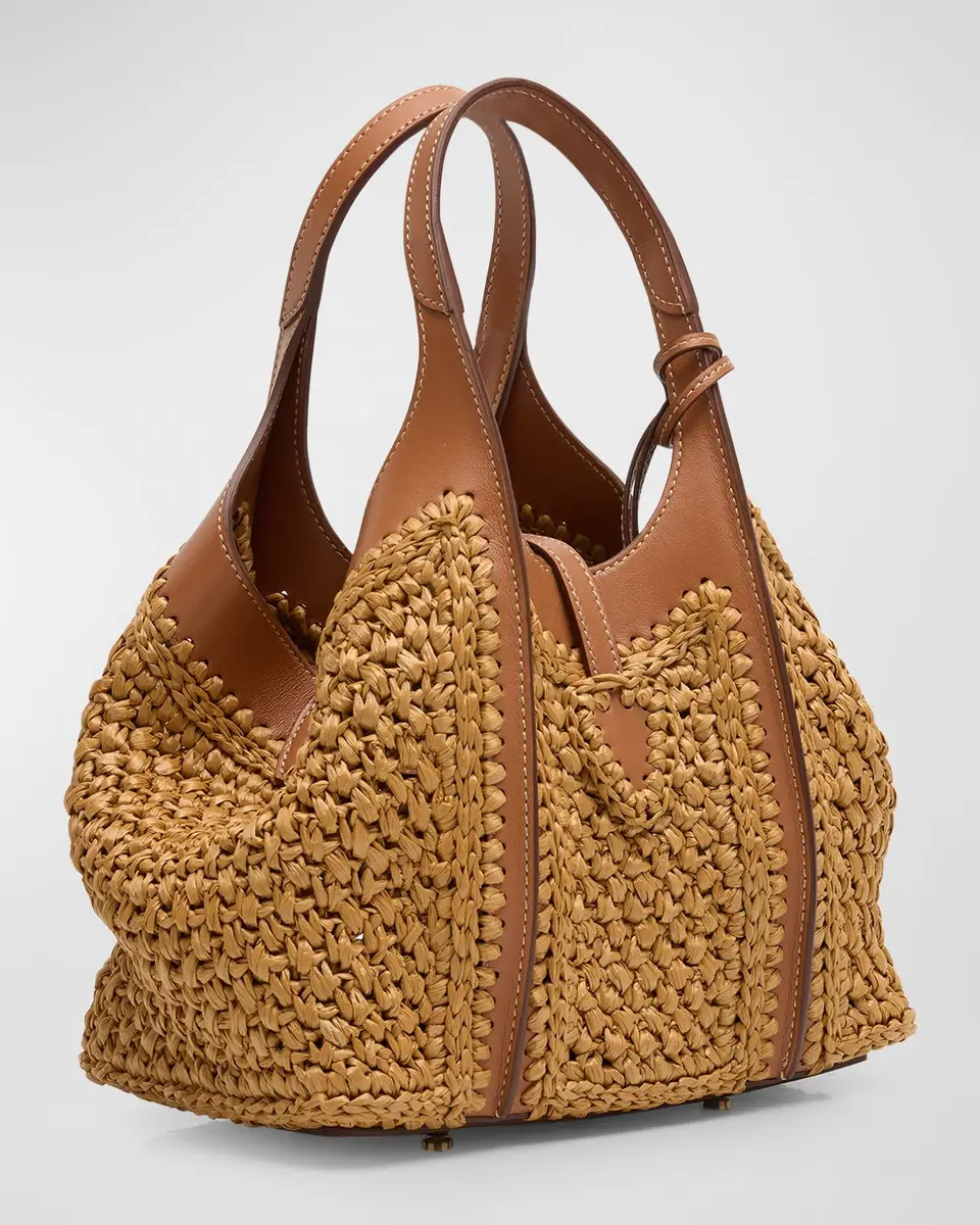 Tod's Mini Raffia T Timeless Tote Shopping Bag | Thumbnail 6 Tod's Mini Raffia T Timeless Tote Shopping Bag | Thumbnail 6