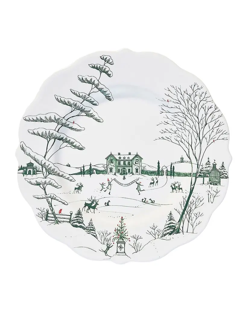 Juliska Country Estate Winter Frolic Dinner Plate - Evergreen