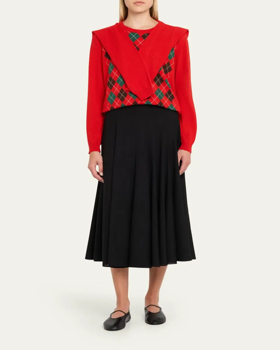 HODAKOVA Double-Sleeve Argyle Crewneck Sweater | Thumbnail 2 HODAKOVA Double-Sleeve Argyle Crewneck Sweater | Thumbnail 2
