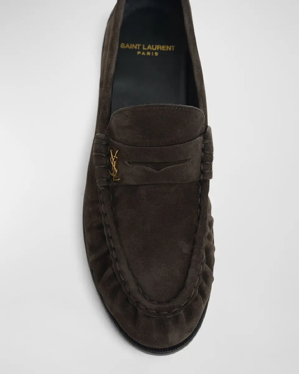 Saint Laurent Suede YSL Penny Loafers | Thumbnail 6 Saint Laurent Suede YSL Penny Loafers | Thumbnail 6