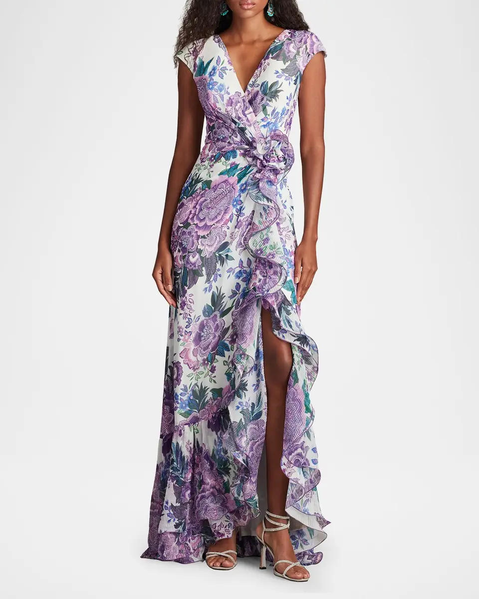 Tadashi Shoji Floral-Print Ruffle Gown | Thumbnail 2