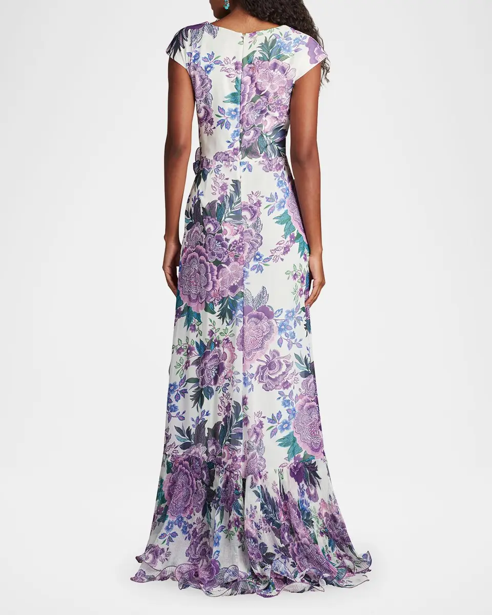 Tadashi Shoji Floral-Print Ruffle Gown | Thumbnail 3