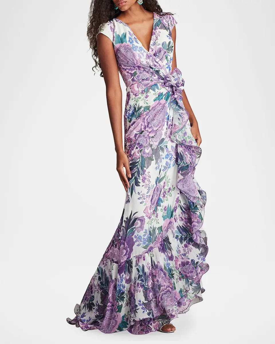 Tadashi Shoji Floral-Print Ruffle Gown | Thumbnail 6