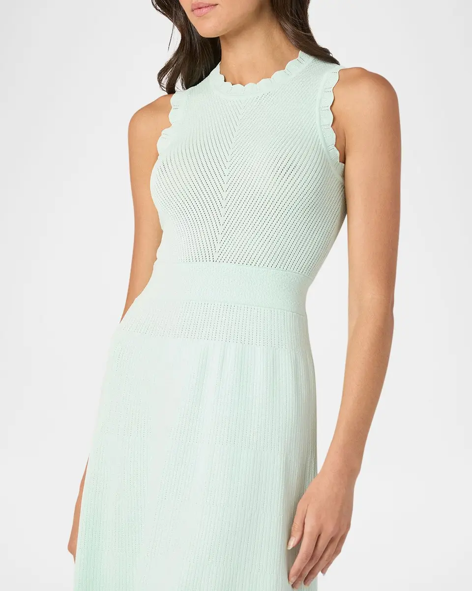 Shoshanna Brooke Scalloped Pointelle-Knit Midi Dress | Thumbnail 4