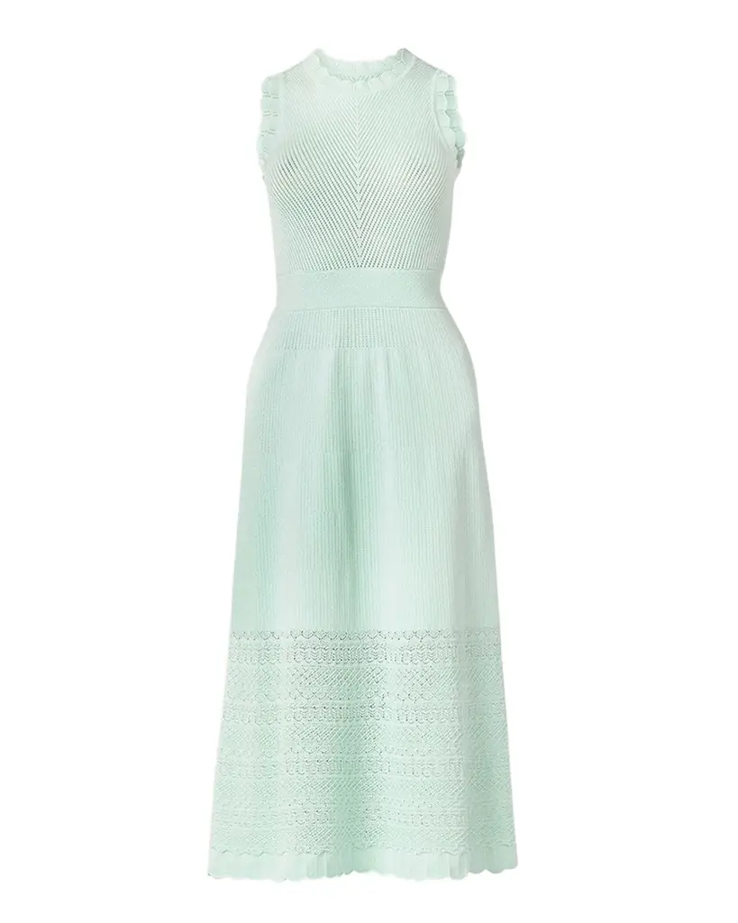 Shoshanna Brooke Scalloped Pointelle-Knit Midi Dress | Image 1 Shoshanna Brooke Scalloped Pointelle-Knit Midi Dress | Image 1